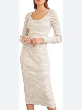 Forever 21 Ribbed Scoop Neck Maxi Dress - Beige